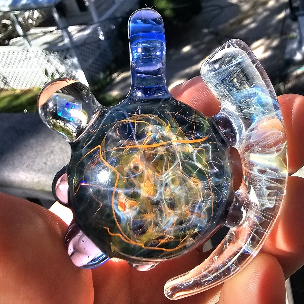 Glass pendant with Opal gemstone